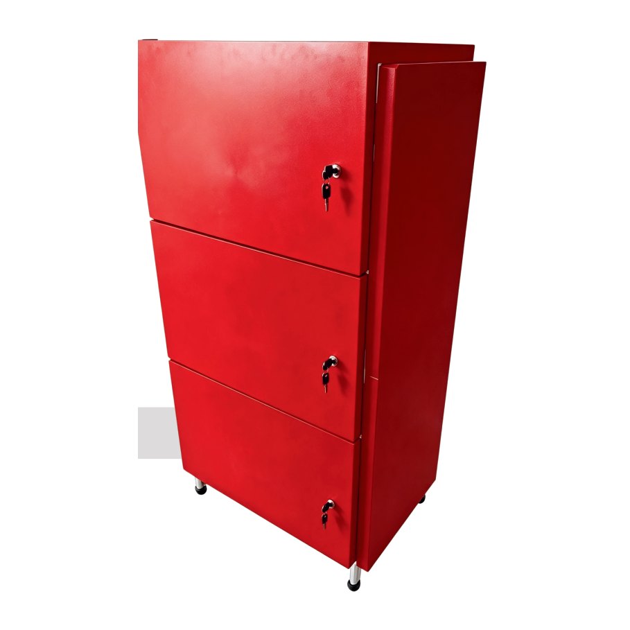 Armário One DMX vermelho de três portas